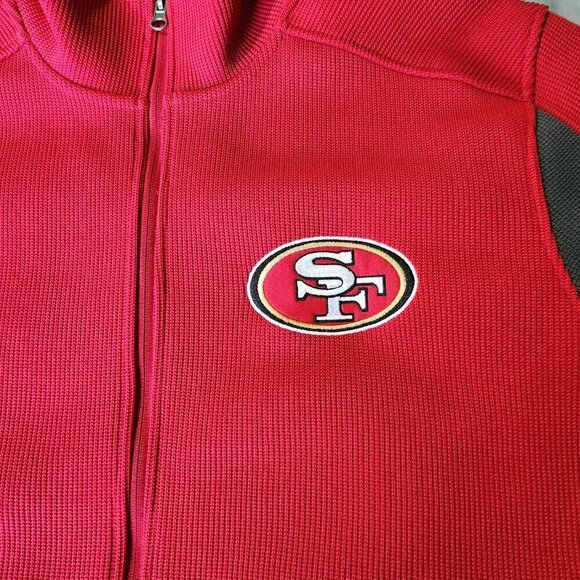 San Fransisco 49ers Coat Sweater Jacket Men's Size LG Full Zip Up with Pockets - Picture 6 of 15